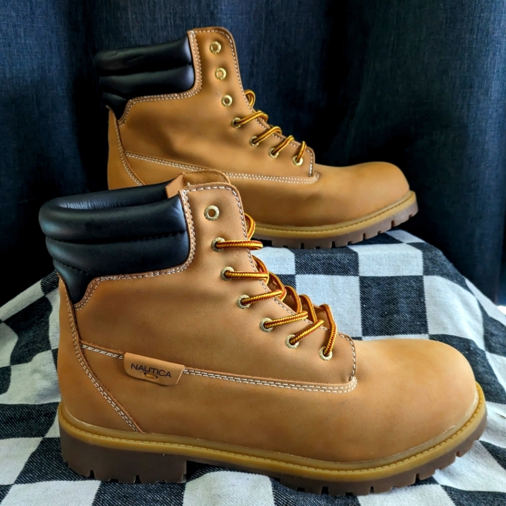 NAUTICA PATTOX Smooth BOOT Faux Leather Men 13 Honey KM1111 1223